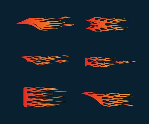 fire flames in tribal style for tattoo, vehicle and t-shirt deco