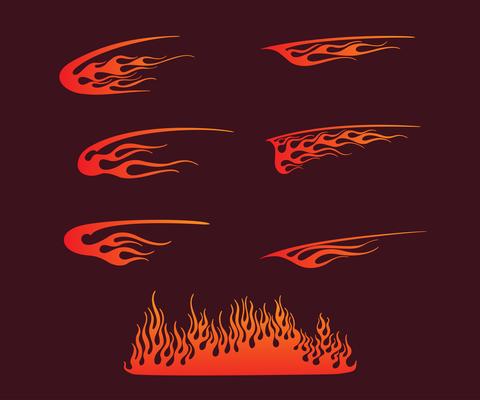 fire flames in tribal style for tattoo, vehicle and t-shirt deco