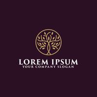 luxury tree logo design concept template vector