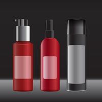 Botella cosmética realista de plantilla de productos cosméticos maqueta ilustración vectorial