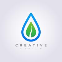 Leaf Water Drop Vector Illustration Design Clipart Symbol Logo Template