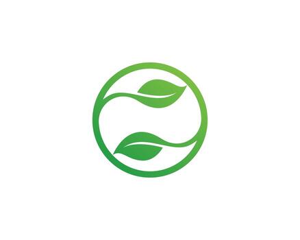 Logos of green leaf ecology nature element vector
