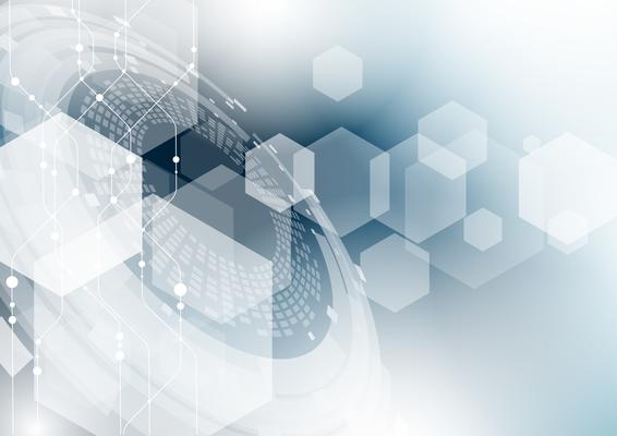 abstract technology background with hexagons.