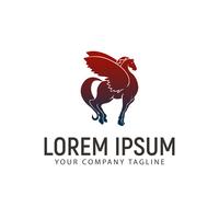 winged horse logo design concept template