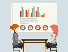 Business people and graphs vector