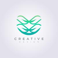 Modern Abstract Leaves Template Design Company Logo Vector Symbol Icon