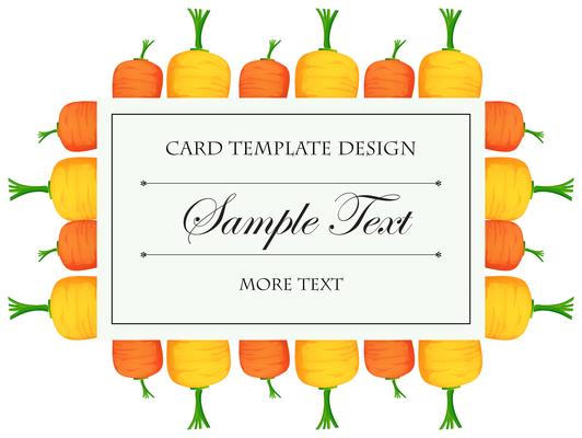 Card template with colorful carrots