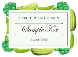Card template with green vegetables vector