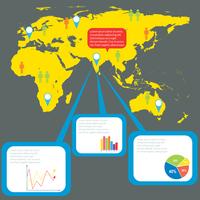 An infographics with a map vector