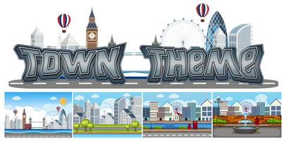 Set of city landmark vector