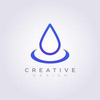 Gota de agua Vector ilustración diseño Clipart símbolo Logo plantilla