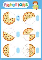 A math fraction worksheet vector