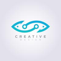 Hook Fish Illustration Design Clipart Symbol Logo Template vector