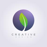 Circle Leaf Template Design Company Logo Vector Symbol Icon