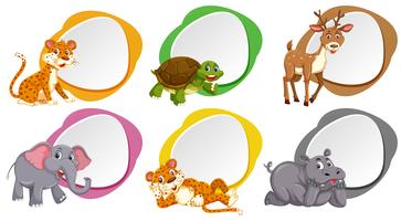 A set of blank banner with animals vector
