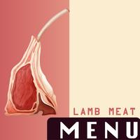 Lamb meat on menu vector