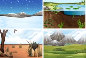 Set of nature background vector