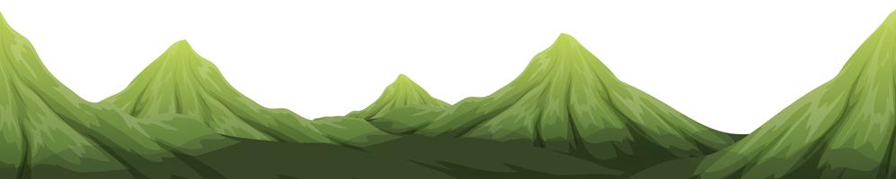 A green mountain landscape vector