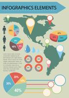 An infographics with a map vector