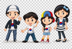 Niños y niñas de Corea del Sur vector