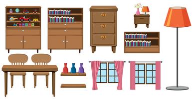 Set of home furniture collection vector