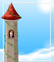 Princess in tower scene vector