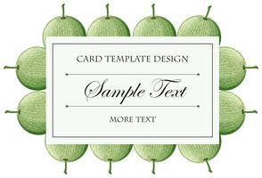 Card template with cantaloupe fruits background vector