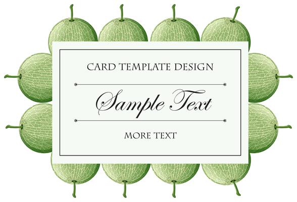 Card template with cantaloupe fruits background