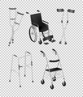 Diferentes tipos de equipos para discapacitados. vector