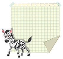Zebra on note template vector