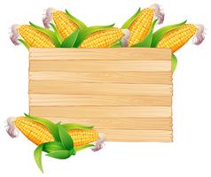 Corns in wooden bucket vector