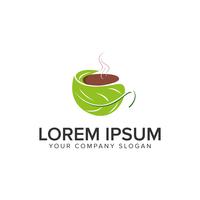 Green coffee logo design concept template. vector