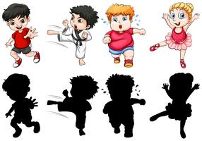 Conjunto de personajes infantiles. vector