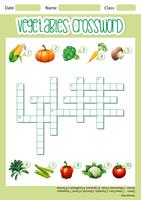 Vegetable crossword game template vector