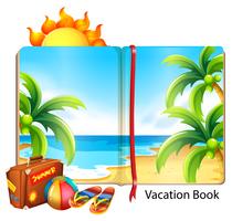 Vacaciones en el tema de la playa en el libro vector