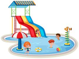 Children at isolated water park