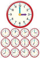 A set of clock and time