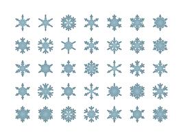 Snowflakes isolated set vector