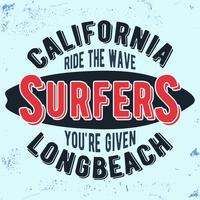 California surfers vintage stamp vector