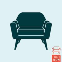 Icono de sillón aislado vector