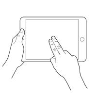 Gesture icon for tablet touch devices. Two finger. 