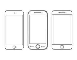 Smartphone outline icon set. vector