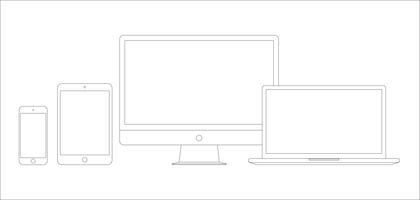 Set of electronic devices icons.  vector
