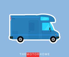 Recreational motorhome vehicle, camper van, caravan bus vector