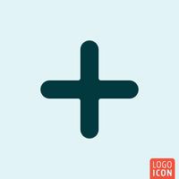 Plus Icon. Positive minimal icon design vector