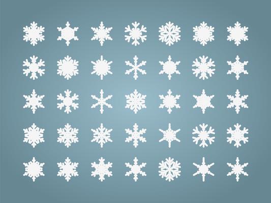 Snowflakes isolated set