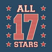 All stars vintage stamp vector