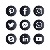 Conjunto de iconos de redes sociales vector