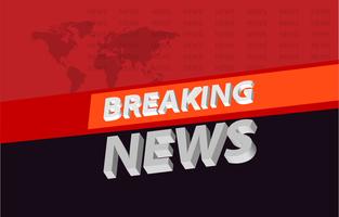 Graphical 3d breaking news background on orange band concept series 05 vector