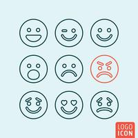 Emoticons icon set vector